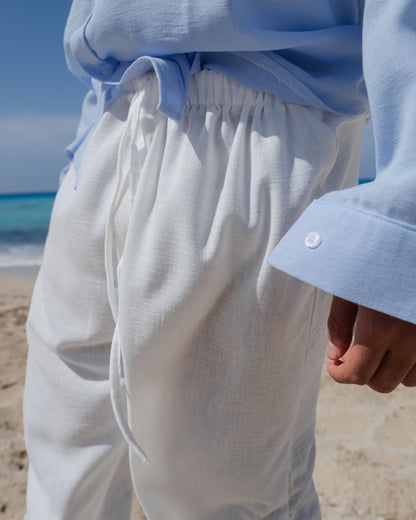 White linen pants